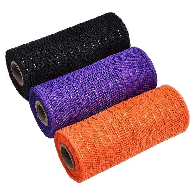 3 Rolls Poly Mesh Ribbon with Metallic Foil Twist Ties Mesh Rolls for  Wreaths Easter Home Decoration Autumn Fall Ribbon Supplies - AliExpress